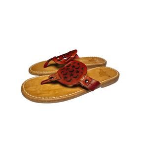 Freebird by Steven Vallarta Red Leather Celestial Sandals Stars Moon Boho Size 5